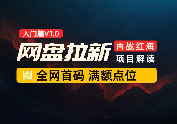 顺风网舟网盘拉新实战系列，小白入门项目V1.0教程[ 全网首码 满额点位]-顺风网舟