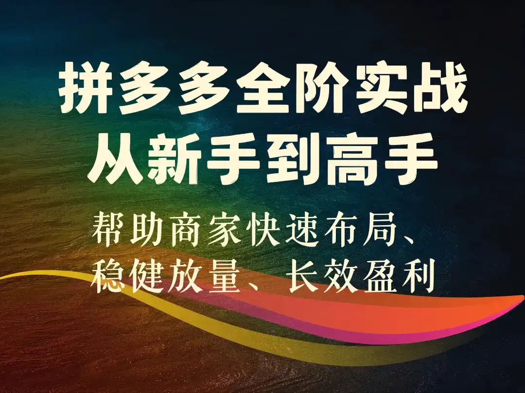 拼多多全阶实战从新手到高手-顺风网舟