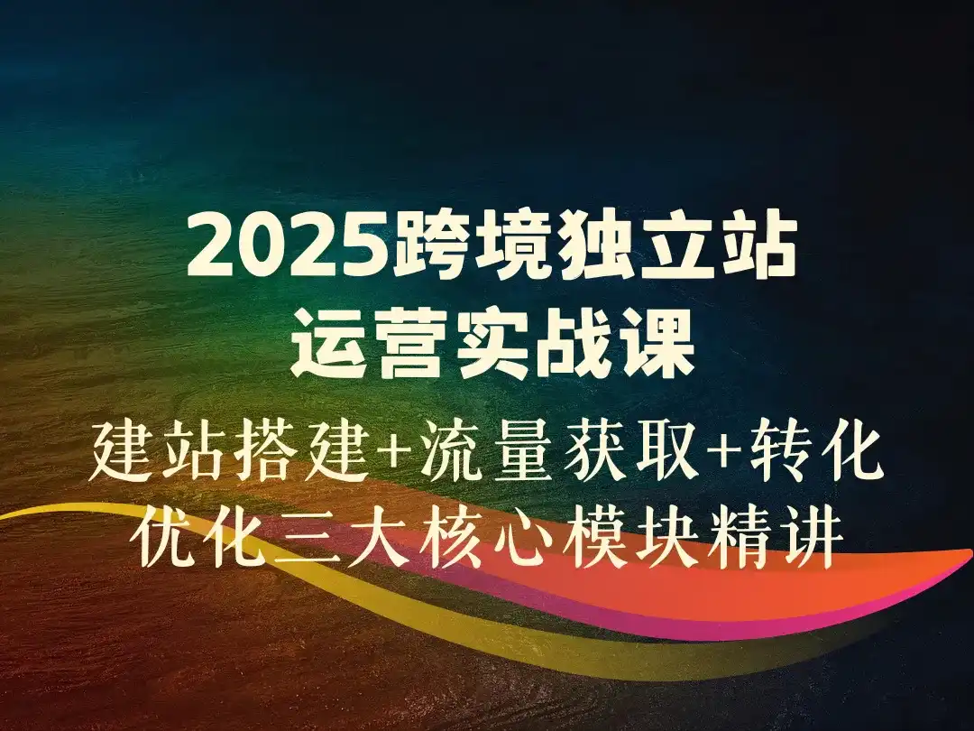 2025跨境独立站运营实战课_建站搭建+流量获取+转化优化三大核心模块精讲-顺风网舟